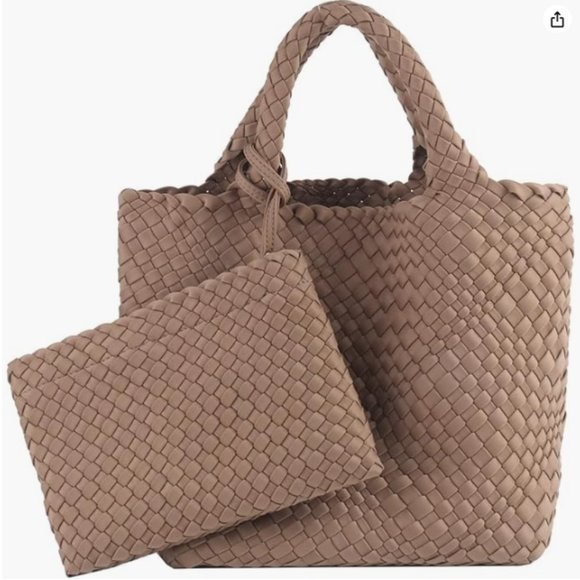 NWT! Ajidou woven vegan leather boho shoulder bag and wristlet - Picture 13 of 14